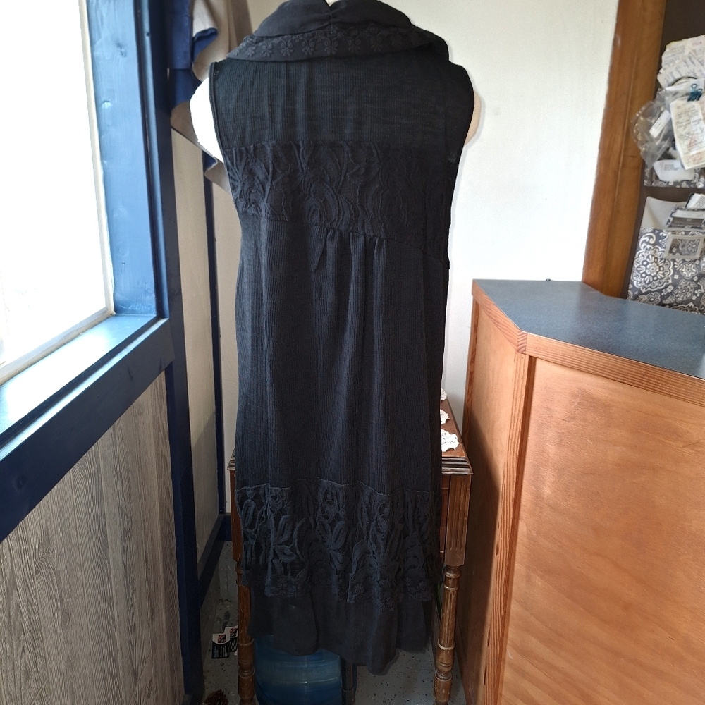 Pretty Angel Sleeveless Boho Lace Snap Dress, Size Medium RN#109796 - Picture 5 of 13